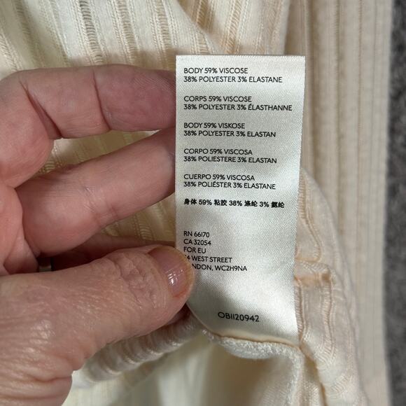 Anthropologie Maeve Vanna Cowl Neck Cream Soft Pullover L - Picture 7 of 9